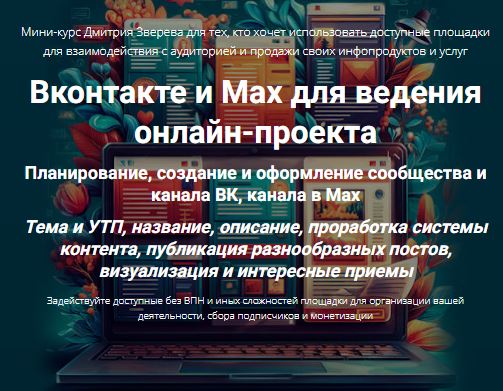 [Дмитрий Зверев] Вконтакте и Max для ведения онлайн-проекта (2026)