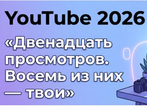 [Авторская] YouTube 2026: хватит гадать. Пора запускать канал (2026)